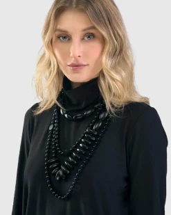 Women Alembika Accessories<Fuji Bead Necklace, Black