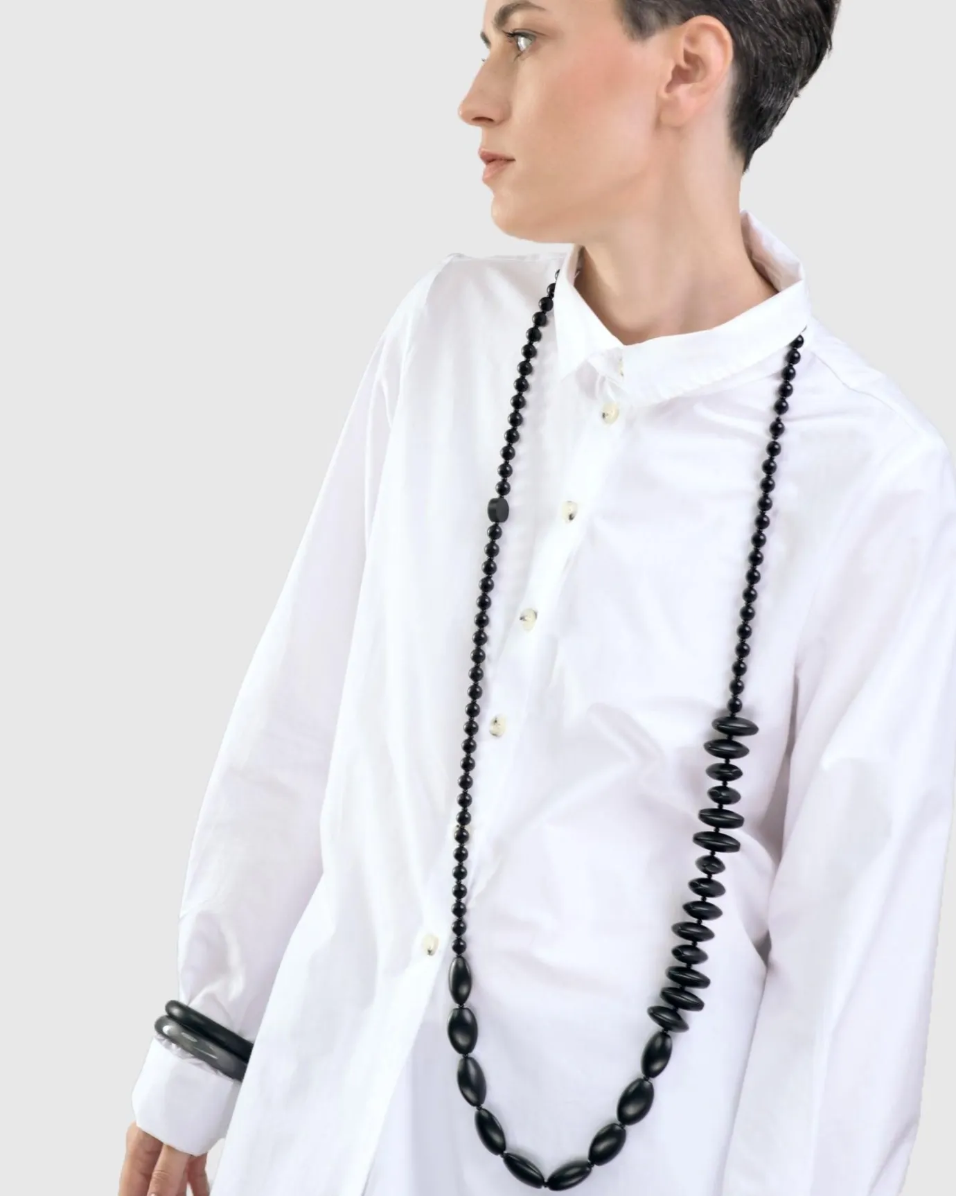 Women Alembika Accessories<Fuji Bead Necklace, Black