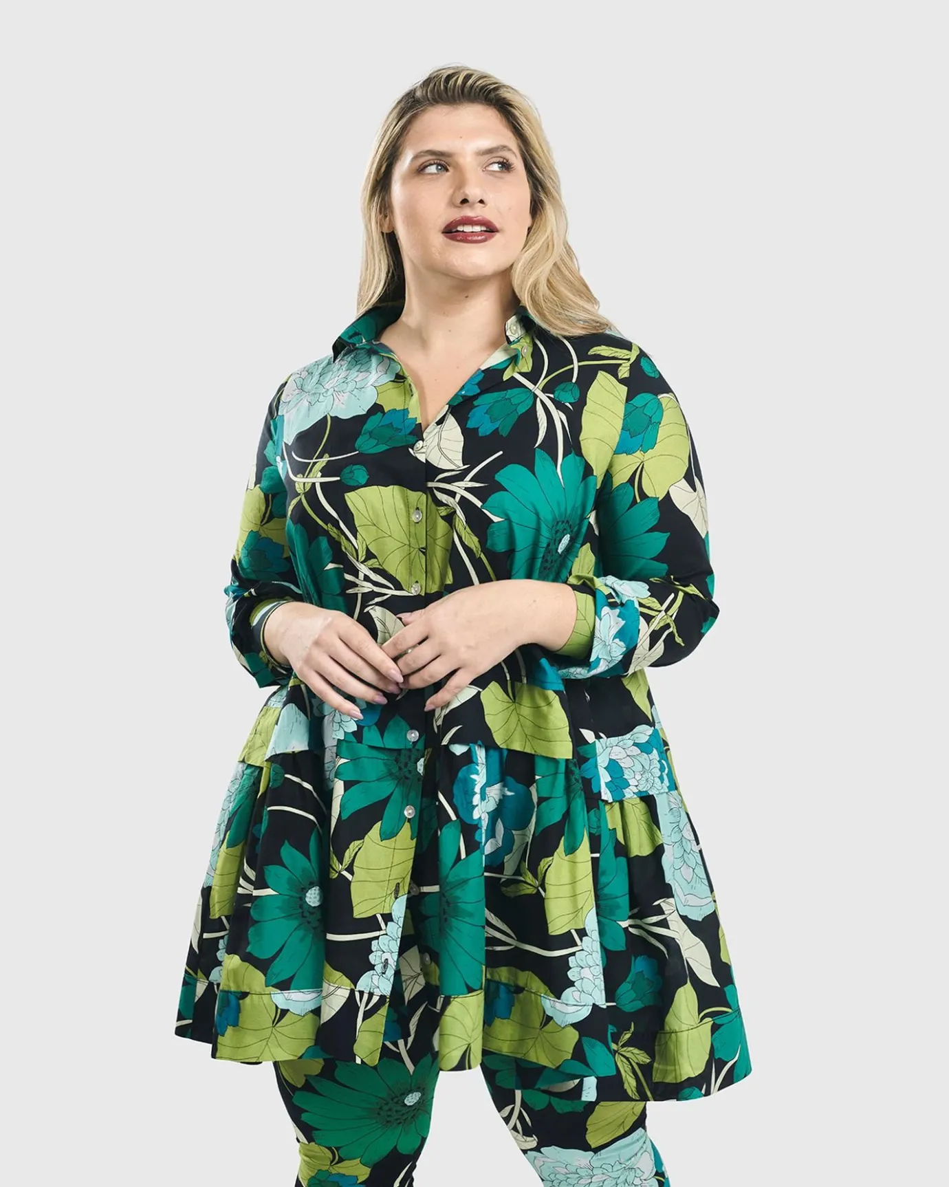 Women Alembika Plus<Getaway Tunic Blouse, Floral