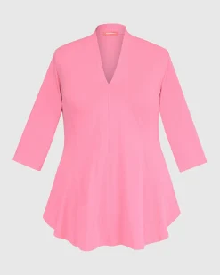 Women Alembika Plus<Gloria V-Neck Tunic Top, Bazooka