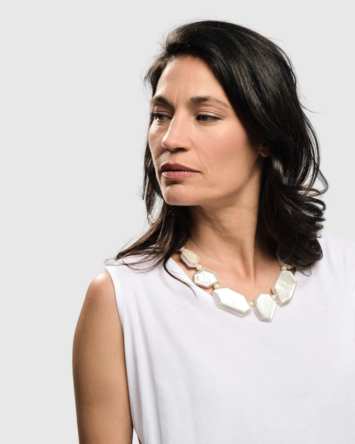 Women Alembika Accessories<Glory Faceted Bead Necklace, Frost