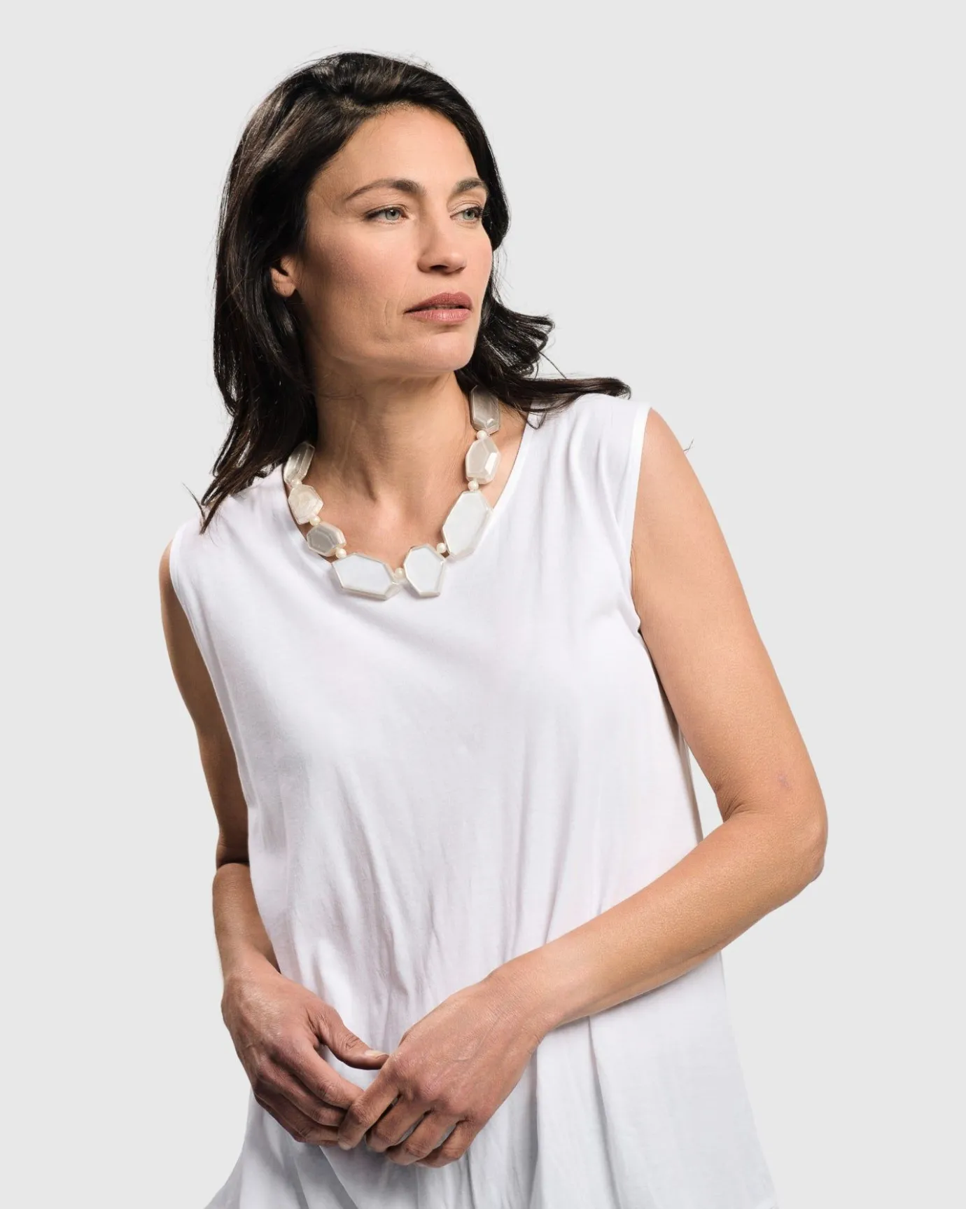 Women Alembika Accessories<Glory Faceted Bead Necklace, Frost