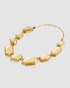 Women Alembika Accessories<Glory Faceted Bead Necklace, Gold