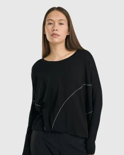 Women Alembika Tops & Tunics<Go-To Drop Sleeve Top, Black