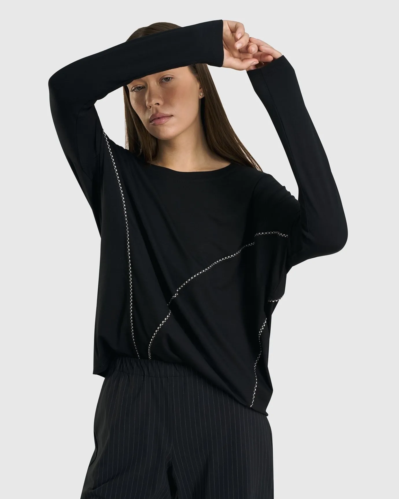 Women Alembika Tops & Tunics<Go-To Drop Sleeve Top, Black