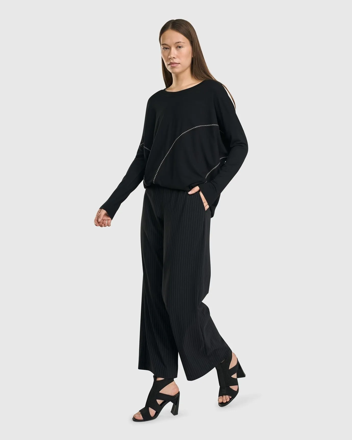Women Alembika Tops & Tunics<Go-To Drop Sleeve Top, Black
