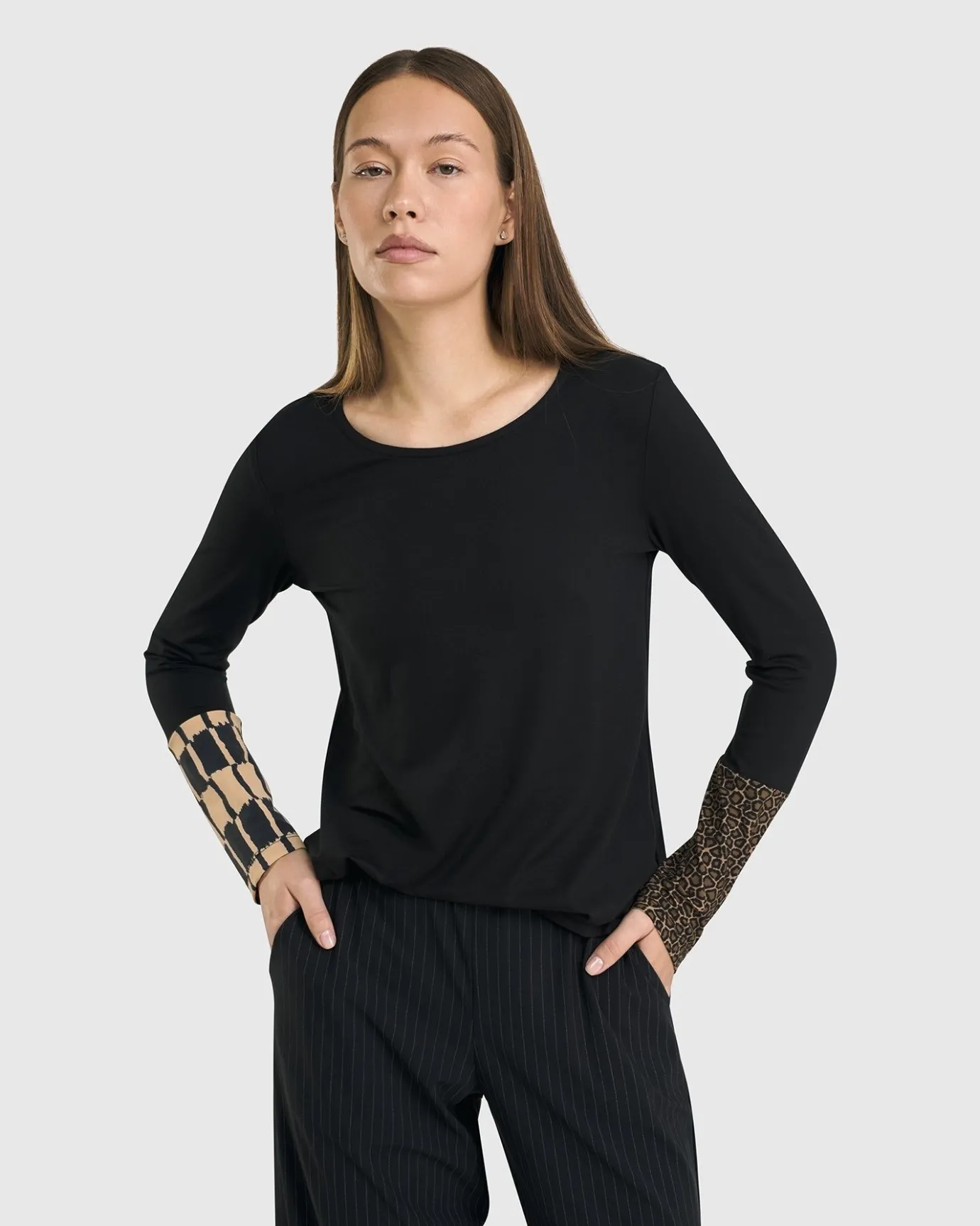 Women Alembika Plus<Go-To Long Sleeve Top, Coffee