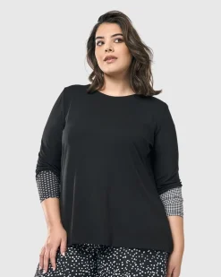 Women Alembika Plus<Go-To Long Sleeve Top, Mono