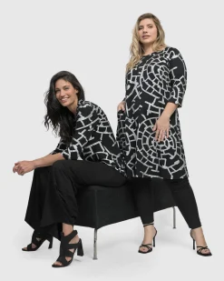 Women Alembika Plus<Hypnotic A Line Dress, Silver