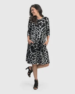 Women Alembika Dresses<Hypnotic A Line Dress, Silver