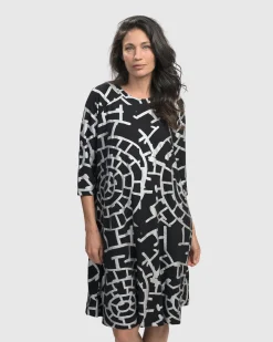 Women Alembika Dresses<Hypnotic A Line Dress, Silver