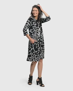 Women Alembika Dresses<Hypnotic A Line Dress, Silver