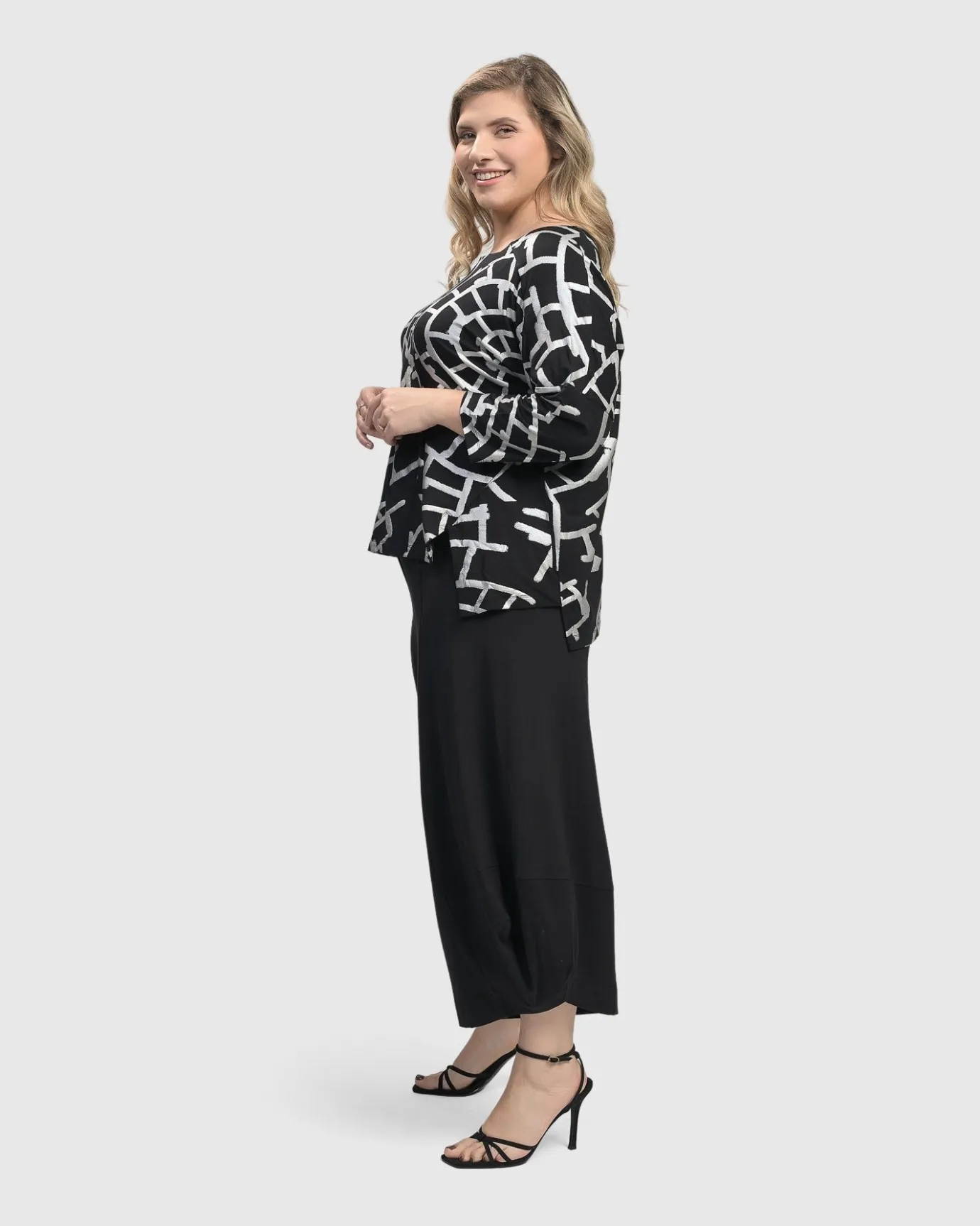 Women Alembika Plus<Hypnotic Cutaway Boxy Top, Silver