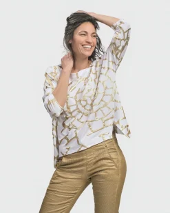 Women Alembika Plus<Hypnotic Cutaway Boxy Top, Gold