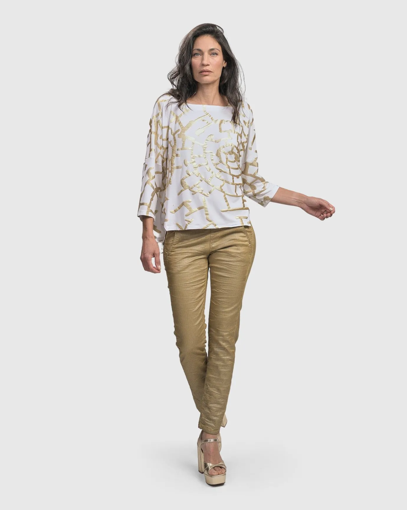 Women Alembika Plus<Hypnotic Cutaway Boxy Top, Gold