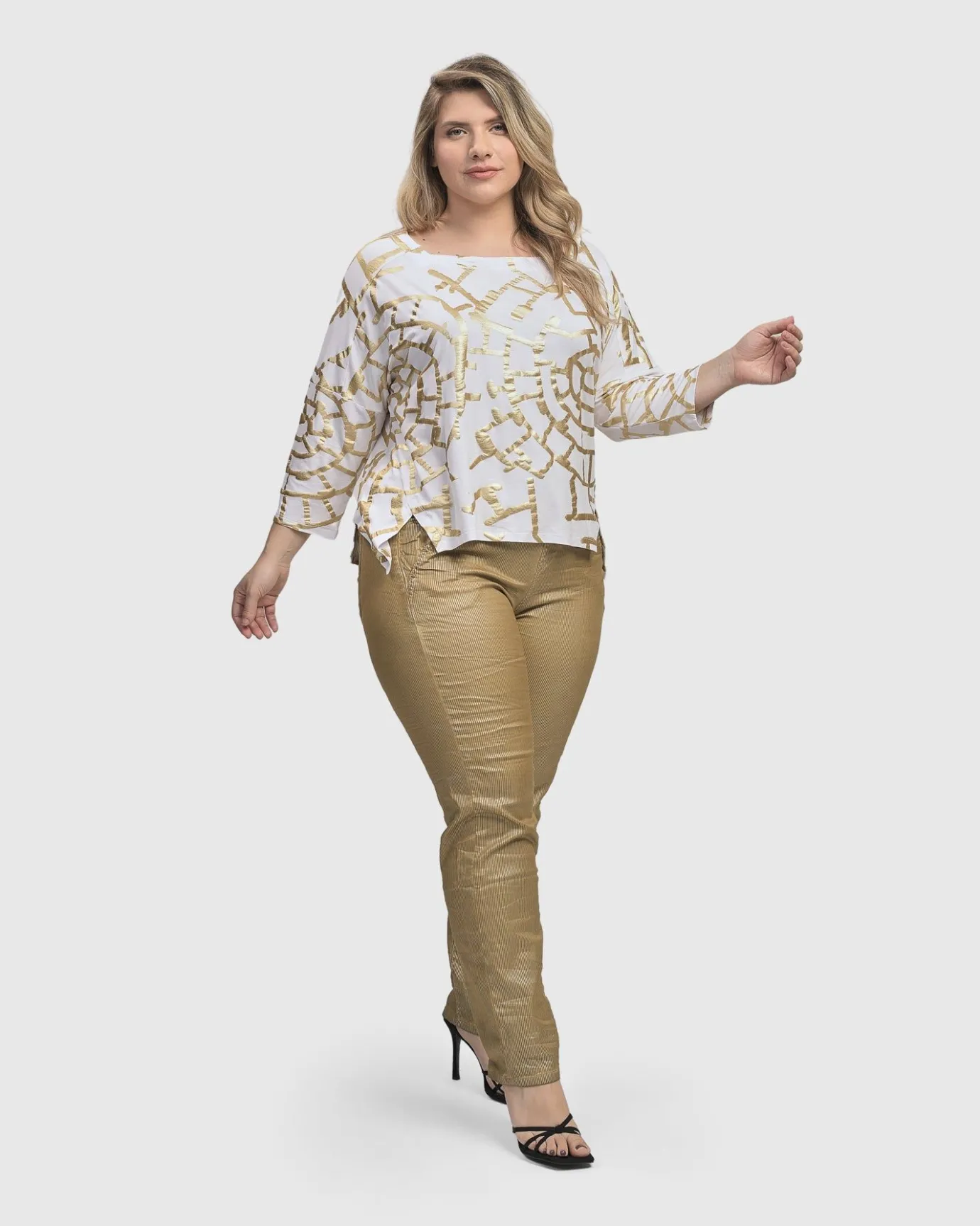 Women Alembika Plus<Hypnotic Cutaway Boxy Top, Gold