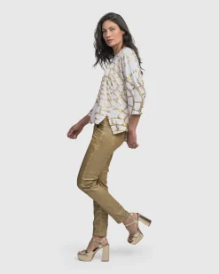 Women Alembika Plus<Hypnotic Cutaway Boxy Top, Gold