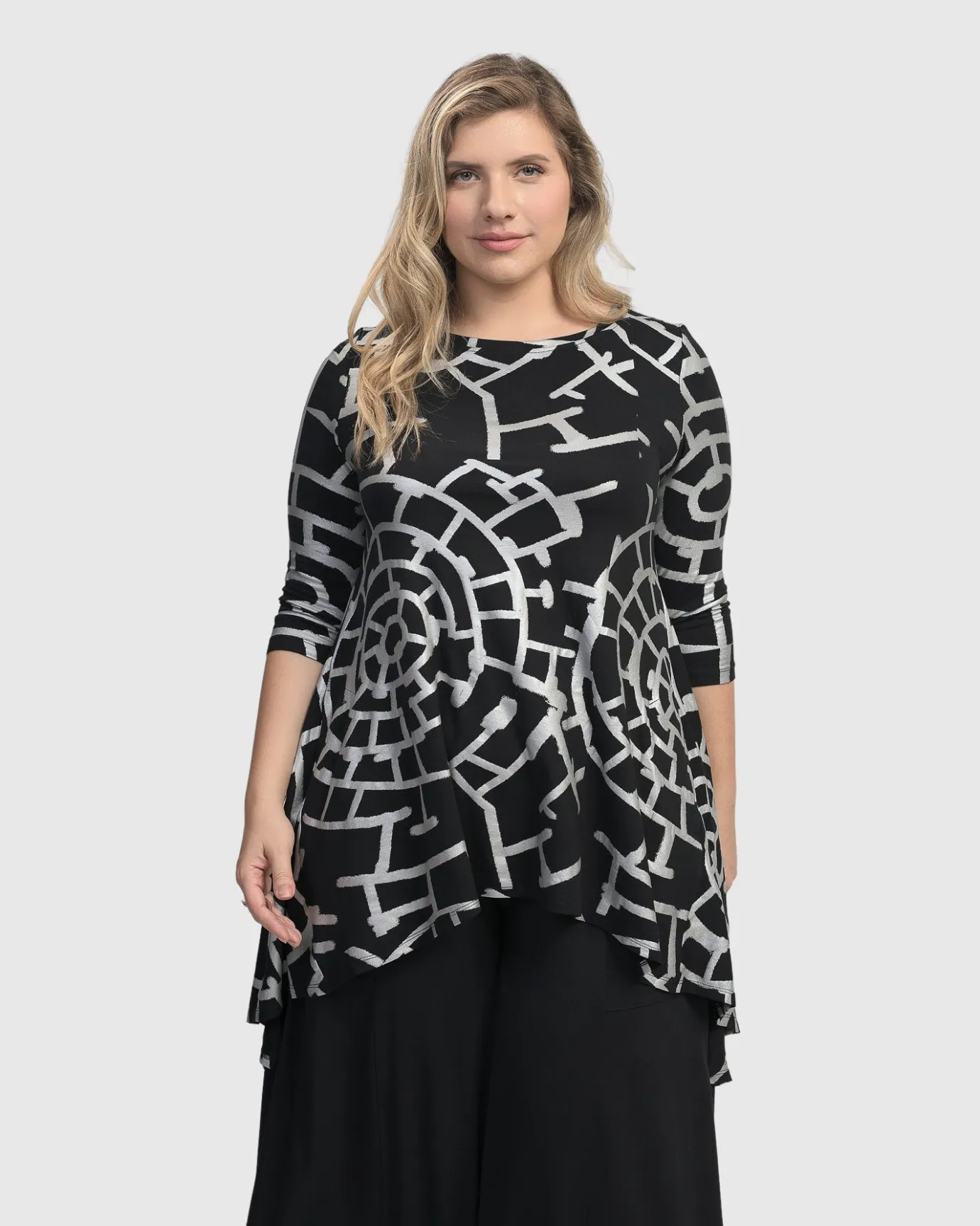 Women Alembika Plus<Hypnotic Hi-Lo Tunic Top, Silver