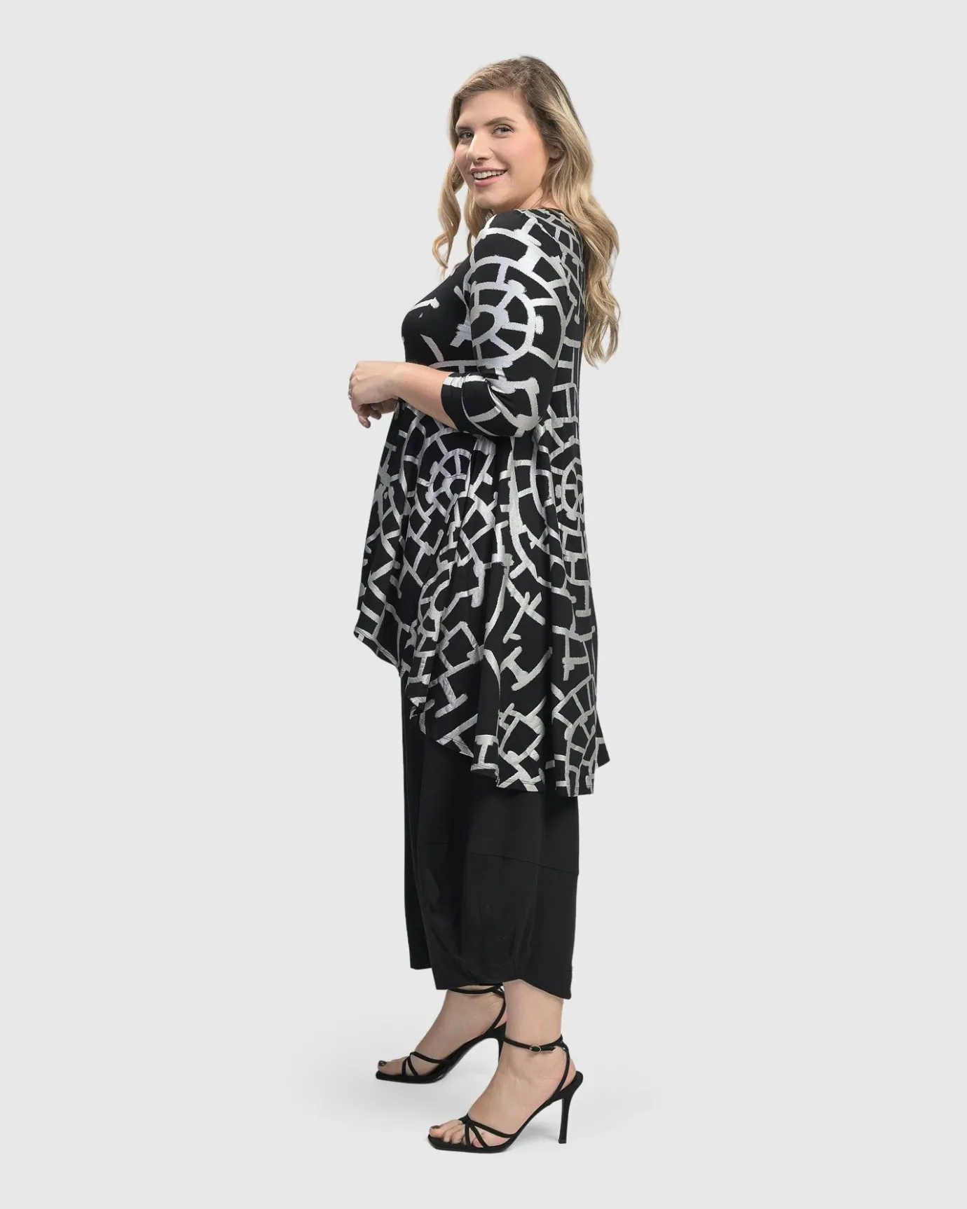 Women Alembika Plus<Hypnotic Hi-Lo Tunic Top, Silver
