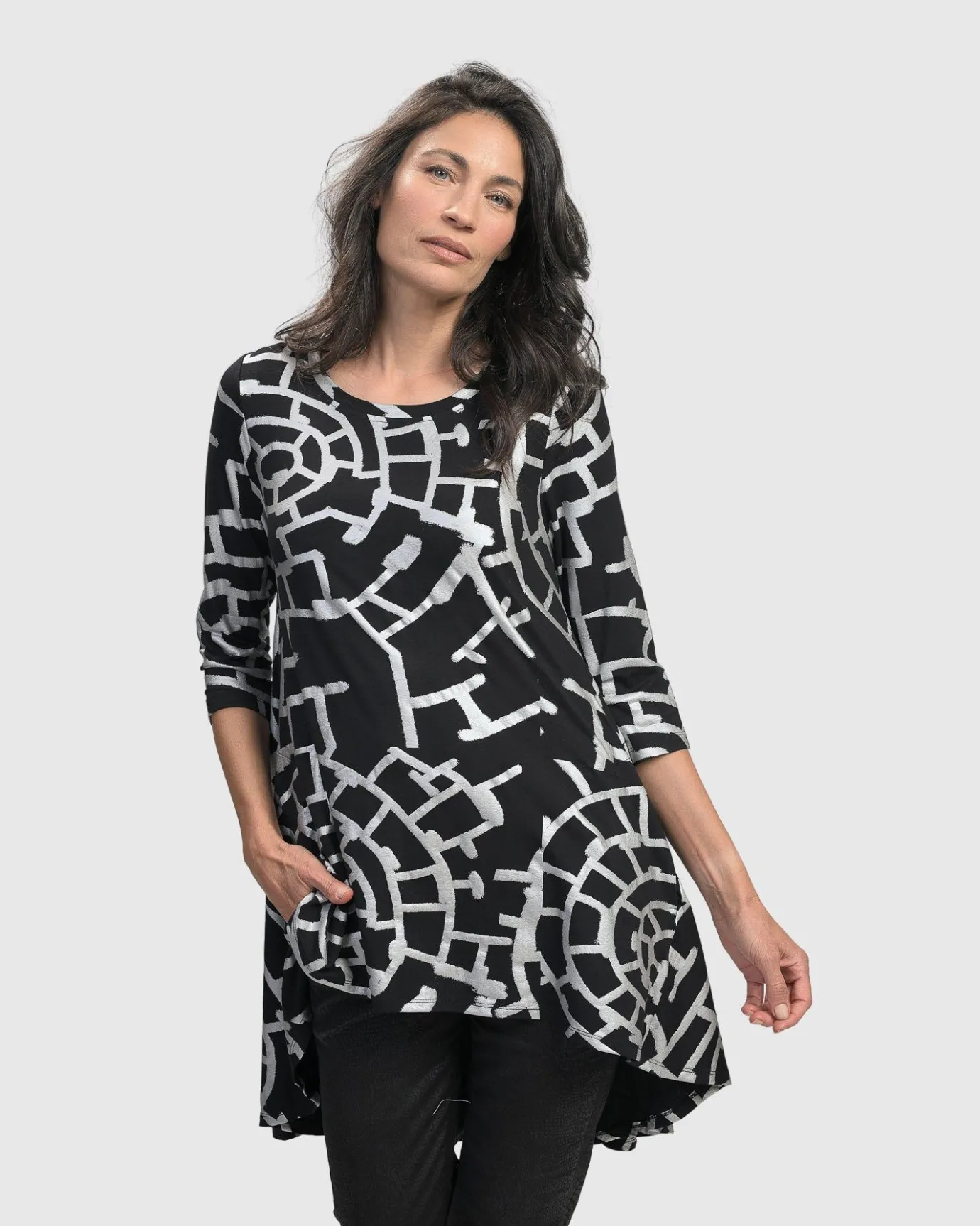 Women Alembika Tops & Tunics<Hypnotic Hi-Lo Tunic Top, Silver