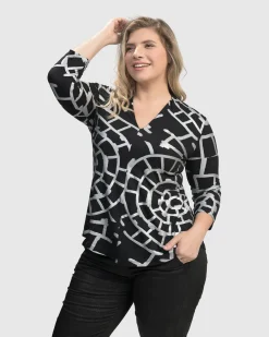 Women Alembika Tops & Tunics<Hypnotic Signature V Neck Top, Silver