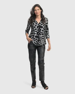 Women Alembika Plus<Hypnotic Signature V Neck Top, Silver