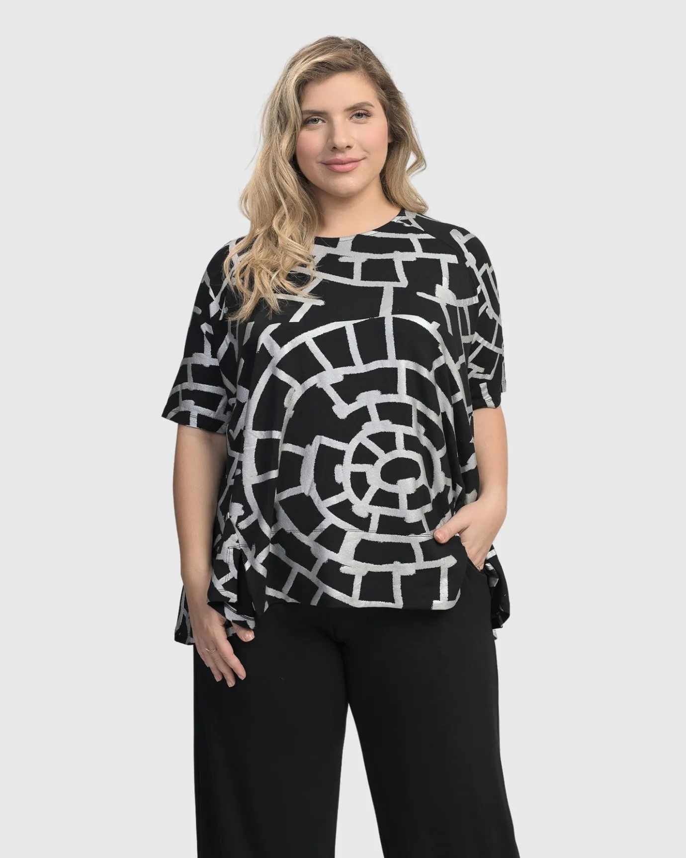 Women Alembika Plus<Hypnotic Swing Tunic Top, Silver