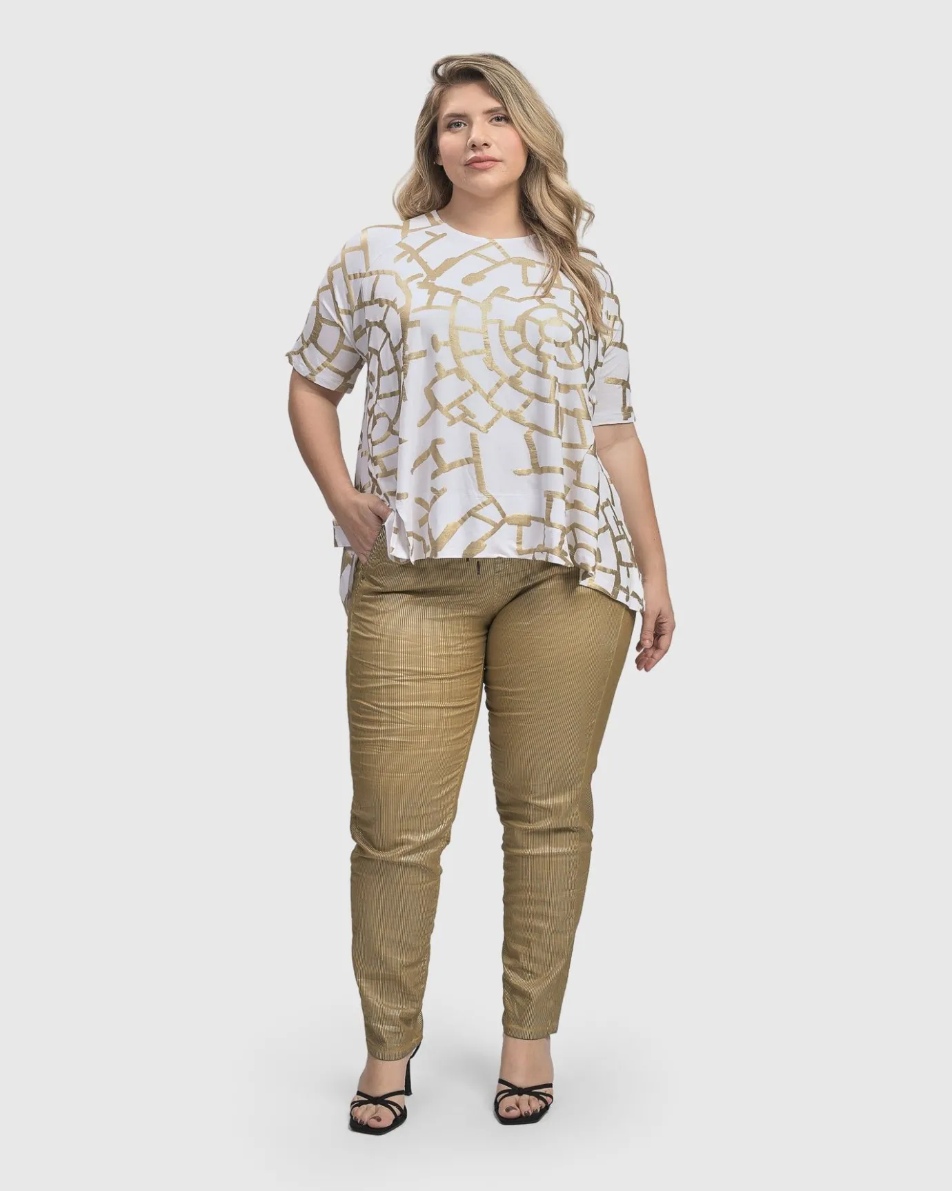 Women Alembika Plus<Hypnotic Swing Tunic Top, Gold