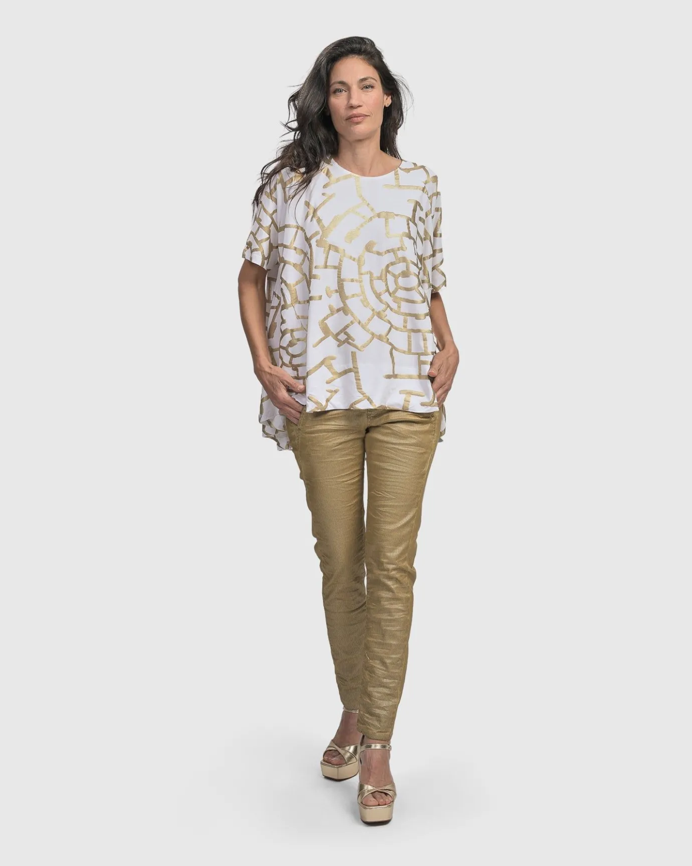 Women Alembika Plus<Hypnotic Swing Tunic Top, Gold