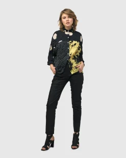 Women Alembika Plus<Iconic Stretch Jeans, Black Snake