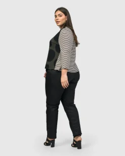 Women Alembika Plus<Iconic Stretch Jeans, Black Snake