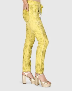Women Alembika Plus<Iconic Stretch Jeans, Citron
