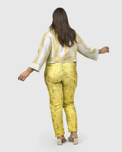 Women Alembika Plus<Iconic Stretch Jeans, Citron