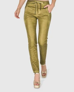 Women Alembika Pants & Skirts<Iconic Stretch Jeans, Green Snake