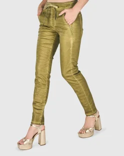 Women Alembika Plus<Iconic Stretch Jeans, Green Snake