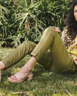 Women Alembika Plus<Iconic Stretch Jeans, Green Snake