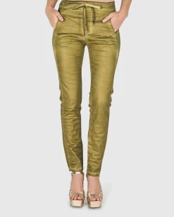 Women Alembika Plus<Iconic Stretch Jeans, Green Snake