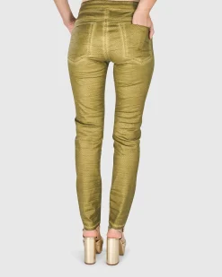 Women Alembika Plus<Iconic Stretch Jeans, Green Snake
