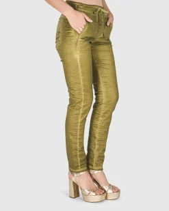 Women Alembika Plus<Iconic Stretch Jeans, Green Snake