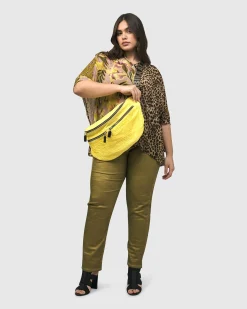 Women Alembika Plus<Iconic Stretch Jeans, Green Snake
