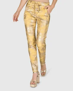 Women Alembika Pants & Skirts<Iconic Stretch Jeans, Honey Gold