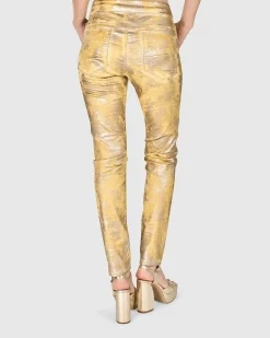 Women Alembika Pants & Skirts<Iconic Stretch Jeans, Honey Gold