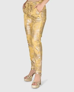 Women Alembika Pants & Skirts<Iconic Stretch Jeans, Honey Gold