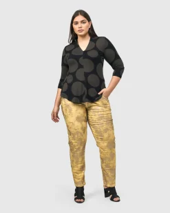 Women Alembika Plus<Iconic Stretch Jeans, Honey Gold