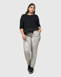 Women Alembika Plus<Iconic Stretch Jeans, Marble
