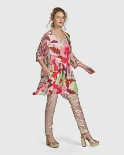 Women Alembika Plus<Iconic Stretch Jeans, Metallic Powder