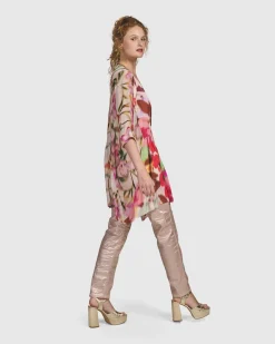 Women Alembika Plus<Iconic Stretch Jeans, Metallic Powder