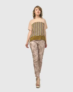 Women Alembika Pants & Skirts<Iconic Stretch Jeans, Rose Gold Nude