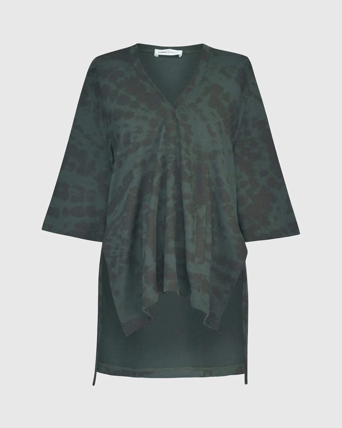 Women Alembika Tops & Tunics<Inhale Hooded Hi-Lo Top, Forest Tie-Dye
