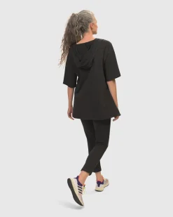 Women Alembika Tops & Tunics<Inhale Hooded Hi-Lo Top, Solid Black